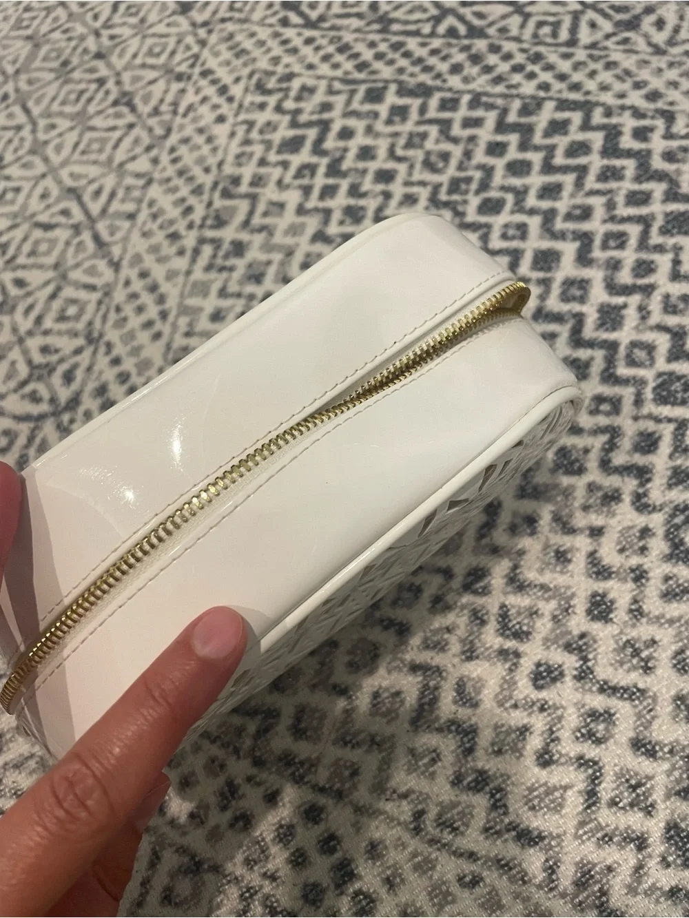 Tory Burch  Laser-Cut Cosmetic Pouch with Gold Zip